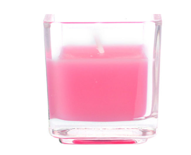 Cvz-035 Hot Pink Square Glass Votive Candles -12pc-box