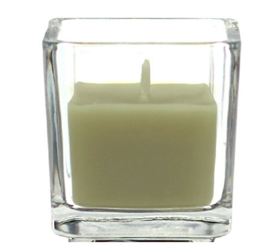 Cvz-039 Sage Green Square Glass Votive Candles -12pc-box
