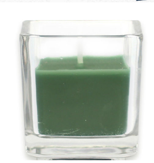 Cvz-040 Hunter Green Square Glass Votive Candles -12pc-box