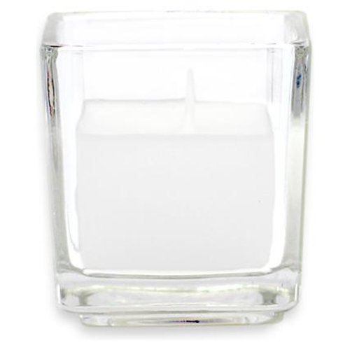 Cvc-040 White Citronella Square Glass Votive Candles -12pc-box