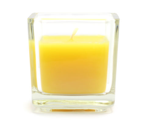 Yellow Citronella Square Glass Votive Candles -12pc-box