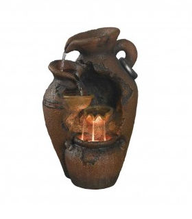 Fcl004 Old Fashion Pot Outdoor Fountain With Led Light