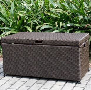 Ori003-a Outdoor Espresso Wicker Patio Furniture Storage Deck Box