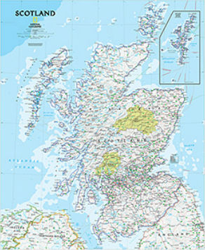 Maps Scotland Classic Wall Map