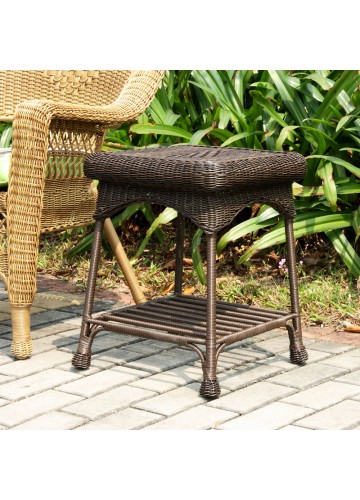 Oti001-a Outdoor Espresso Wicker Patio Furniture End Table
