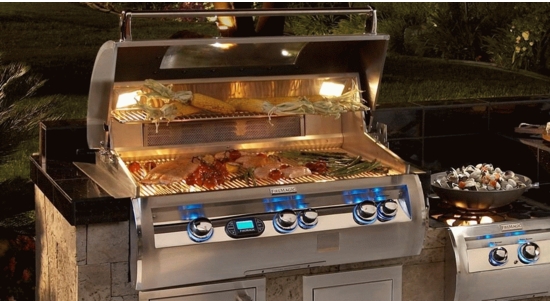E660i-4e1n-w Firemagic Echelon Built In Natural Gas Grill With A Rotisserie Backburner And Stainless Cast E Burners And View Window