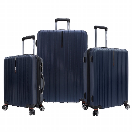 Travelers Choice Tc5000n Tasmania 100 Percent Pure Polycarbonate 3-piece Expandable Spinner Luggage Navy