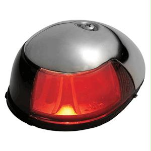 Attwood 2-mile Deck Mount Red Sidelight - 12v - Stainless Steel Housing
