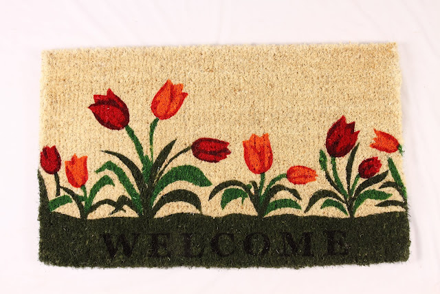 1791 18 In. X 30 In. Welcome Tulip Coco Mat - Natural