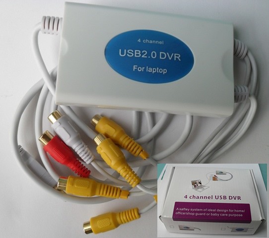 Atlas ATLezcap4chanex Four Channel External USB DVR Video DVD VHS Audio Adapter Easycap