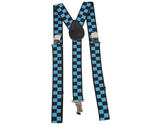 Blue Checkerboard Suspenders