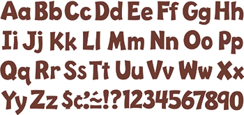 . T-79745 Chocolate 4in Playful Combo Ready Letters