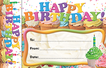 Ep-3024 Happy Birthday Cupcakes Bookmark Award