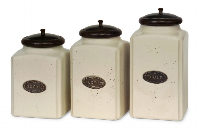 5358-3 Ivory Canisters - Set Of 3