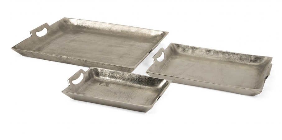 64200-3 Lindi Aluminum Trays - Set Of 3