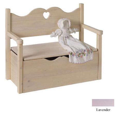 017lavht Bench Toy Box - Lavender-heart