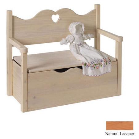 Bench Toy Box - Natural-heart