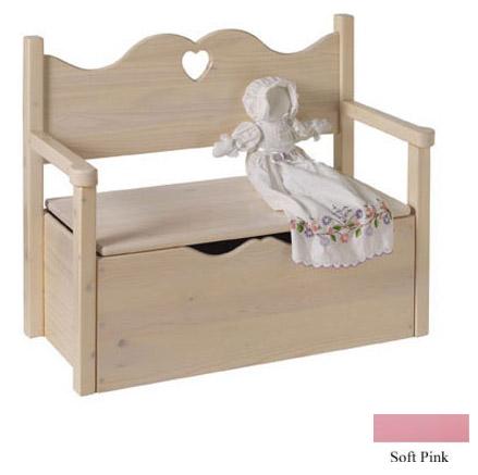 017spht Bench Toy Box - Soft Pink-heart