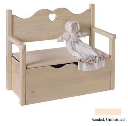 017unfht Bench Toy Box - Unfinished-heart