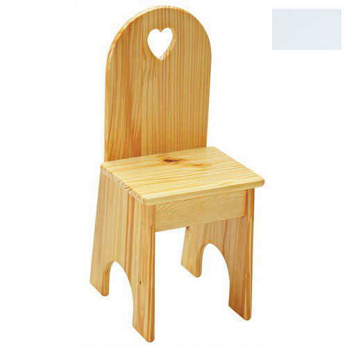 022swht Solid Back Heart Kids Chair In Solid White