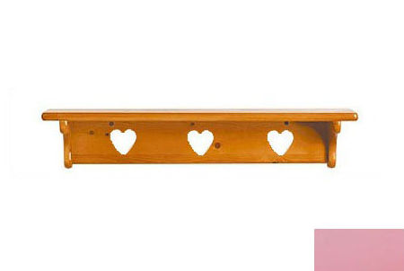 1230spht Wall Shelf Without Pegs - Heart In Soft Pink