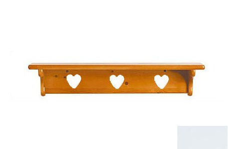 1230swht Wall Shelf Without Pegs - Heart In Solid White