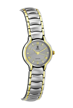 N 705 Lg Stainless Steel Two-tone Ladys Watch Gray Soliel Dial. Swiss Movement Sapphire Crystal Water-resistant 3 Atm