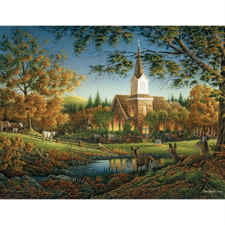 White Mountain Puzzles WM723 Jigsaw Puzzle Terry Redlin 1000 Pieces 24 in. x 30 in. Sunday Morning
