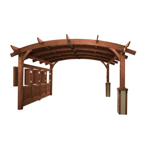 Outdoor Greatroom Company Sonoma 12-m Sonoma 12 Ft X 12 Ft Arched Wood Pergola - Made From Douglas Fir In Mocha Brown Stain