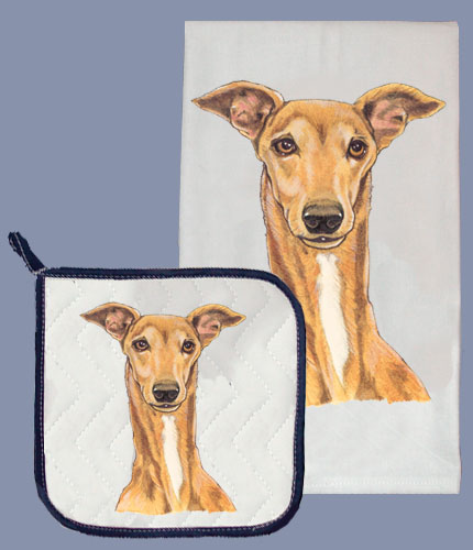 Dp531 Dish Towel And Pot Holder Set - Greyhound Tan
