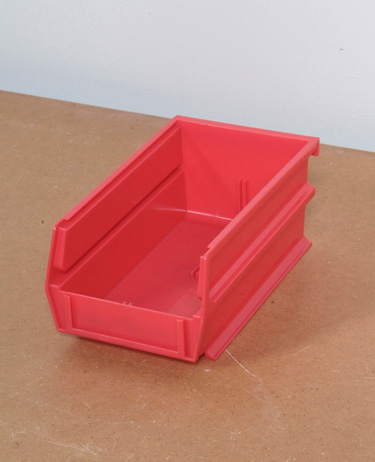 Triton Products 3-210r 5.38 In. L X 4.13 In. W X 3 In. H Red Stacking Hanging Interlocking Polypropylene Bin 24 Ct