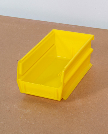 Triton Products 3-210y 5.38 In. L X 4.13 In. W X 3 In. H Yellow Stacking Hanging Interlocking Polypropylene Bins 24 Ct