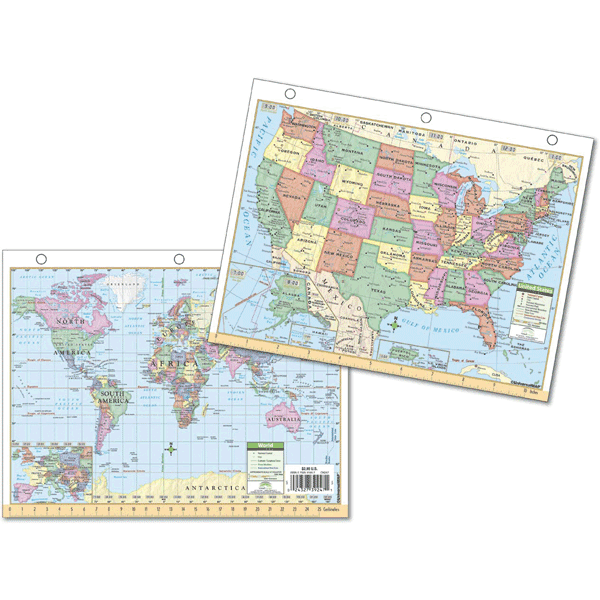 Universal Map 0762561300 Us And World Notebook Map
