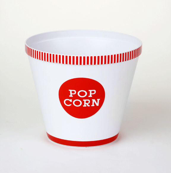 44101 Large Classic Red Striped Rim Popcorn Bucket
