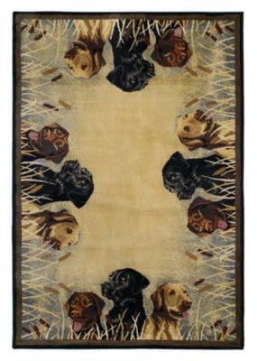 95520810 Lodge-themed Area Rug - Labs In Marsh - Scatter