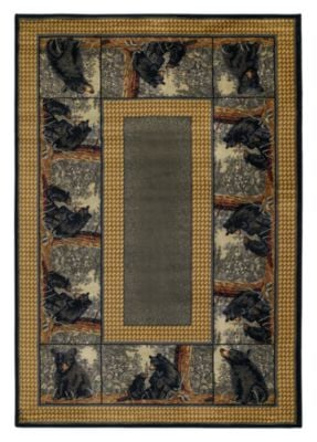 95520812 Lodge-themed Area Rug - Bear Family - Scatter