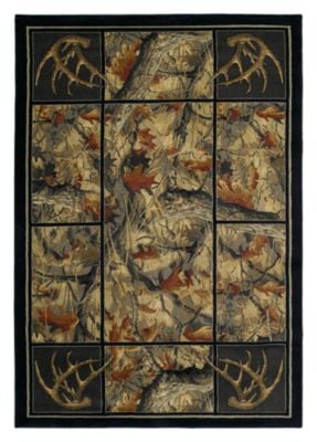 95520813 Lodge-themed Area Rug - Antlers Camo - Scatter