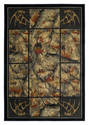 95521013 Lodge-themed Area Rug - Antlers Camo - Accent