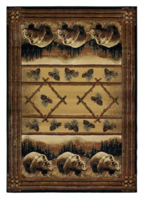 95521105 Lodge-themed Area Rug - Grizzly Pines - Room Size