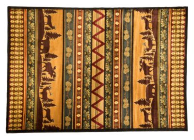 95519649 Lodge-themed Area Rug - Pine Valley - Room Size - 5.25 Ft. X 7.5 Ft.