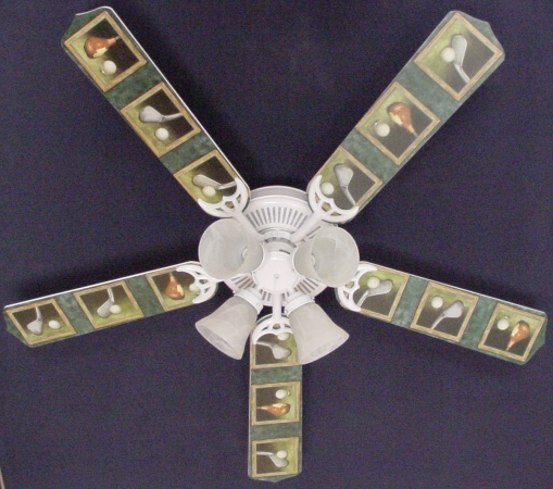 Ceiling Fan Designers 52FAN-HOME-GCG New GOLF CLUBS GOLFERS Ceiling Fan 52