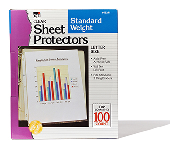 Charles Leonard Chl48241 Sheet Protectors Clear Box Of 100