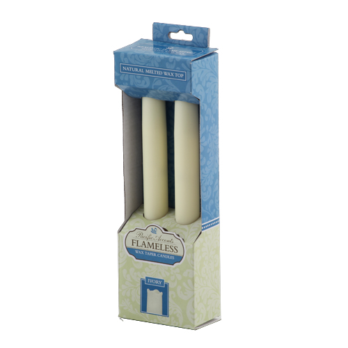 Flipo Group Fla-tap9-iv-2 9 In. Ivory Taper Candles -2pc Set