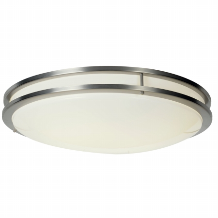 614017 Flush Mount Ceiling Fixture With One 32 Watt And One 40 Watt Circline Type Fluorescent Lamp 24 In. Stainless Trim
