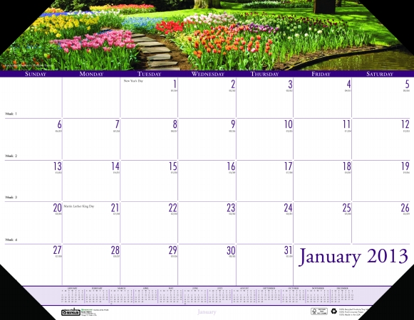 Hod174 Gardens Desk Pad The Product Will Be For The Current Year