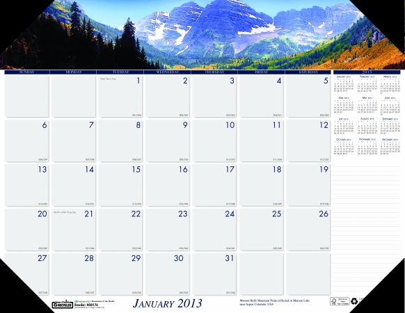 Hod176 Mountains Scenes Desk Pad The Product Will Be For The Current Year