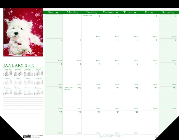 Hod199 Puppies Desk Pad The Product Will Be For The Current Year