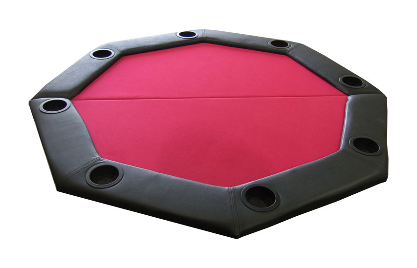 Jp Commerce Pdoct-red Padded Octagon Folding Poker Table Top With Cup Holders - Red