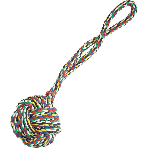 Zanies Monkeys Fist Knot Rope Toy 15 In Red/white