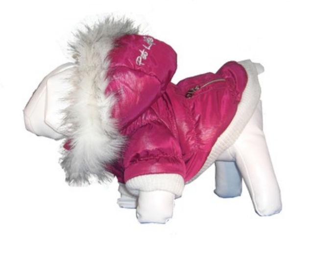 Large Metallic Fashion Parka With Removable Hood - Pink